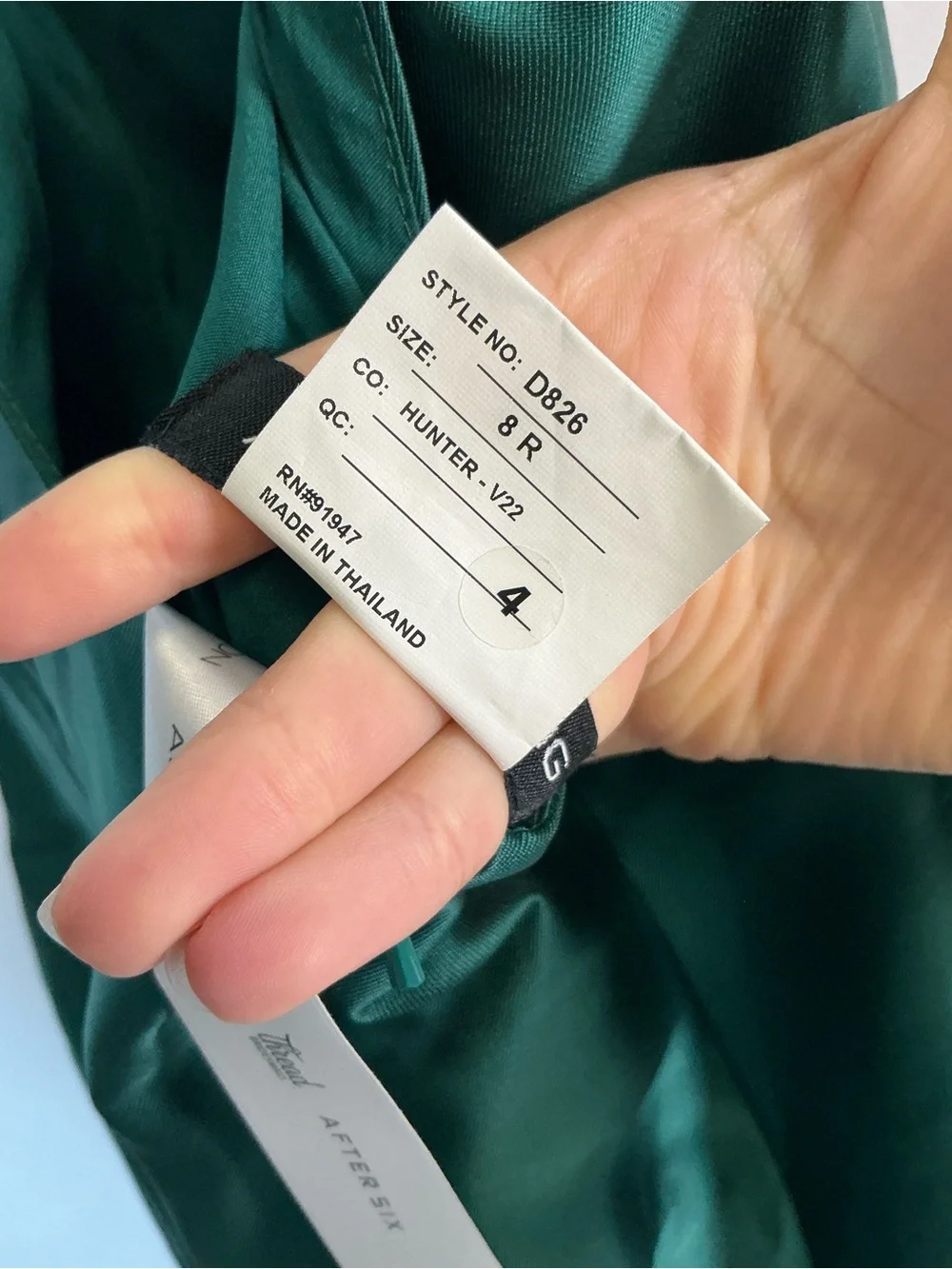 ALFRED SUNG Hunter Green Sleeveless Square-Neck Princess Gown - Picture 7 of 7
